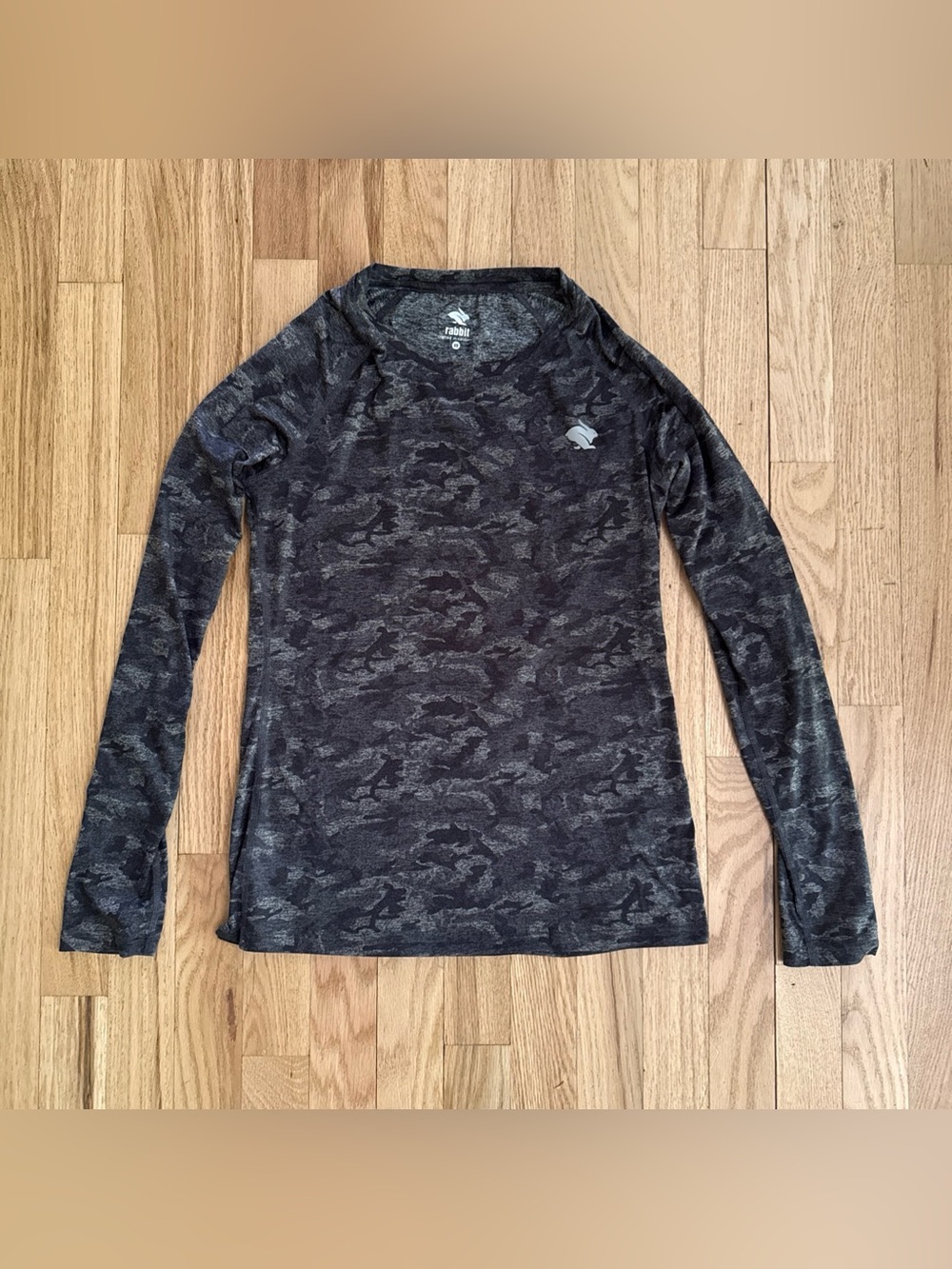 RABBIT Running Women's EZ Tee Long Sleeve Base Layer Top Camo XS